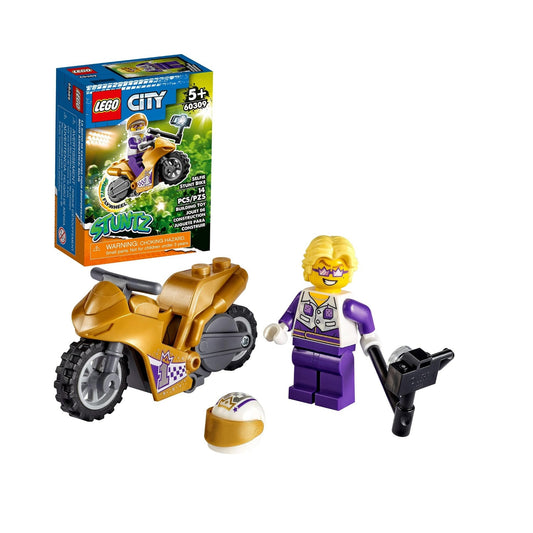 LEGO City Selfie Stunt Bike 60309 Building Kit; Fun Selfie Stick Stunt Bike Toy for Kids (14 Pieces)
