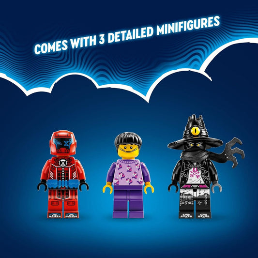 LEGO DREAMZzz Crocodile Car 71458 Building Toy Set, Rebuilds from Car to Off-Roader Truck Toy and Mini-Boat, Features Cooper, Jayden, and The Night Hunter Minifigures, Birthday Gift for 8