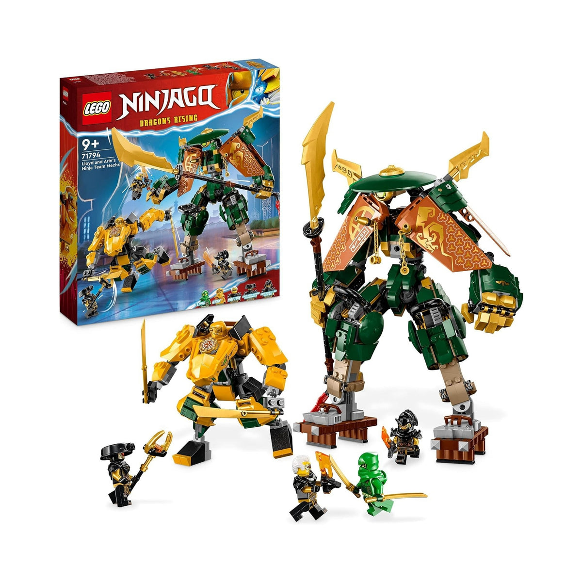 Lego 71796 Ninjago The Elemental Dragon Against Empress' Robot Large Construction Toy for Christmas, with Figures and 6 Ninja Minifigures, Collectible Set, Kids Gift