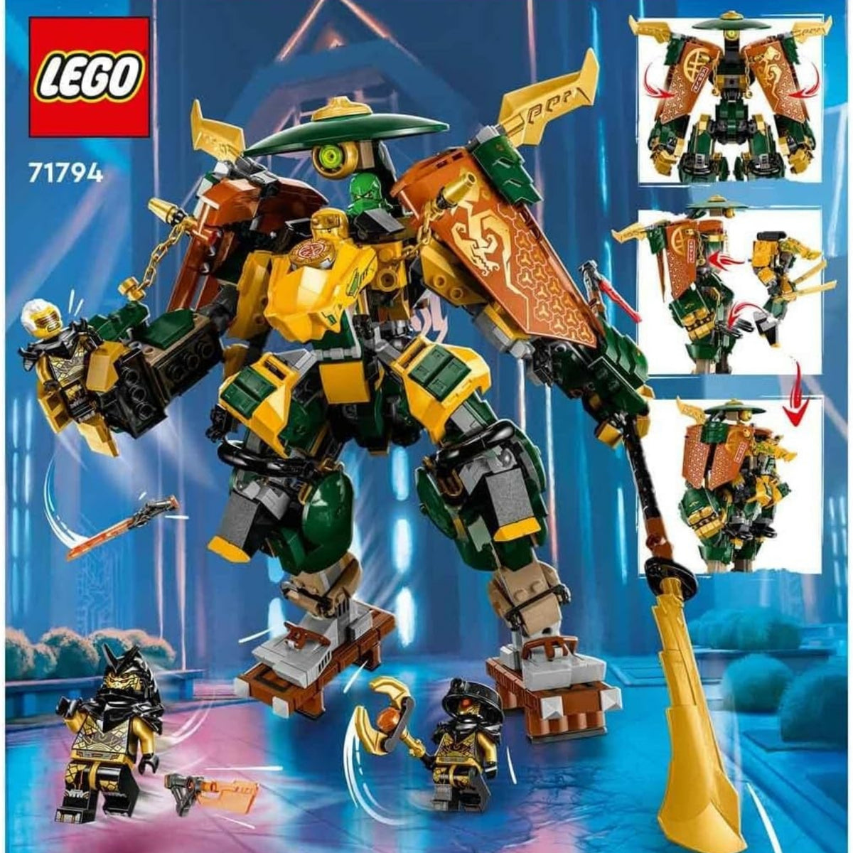 Lego 71796 Ninjago The Elemental Dragon Against Empress' Robot Large Construction Toy for Christmas, with Figures and 6 Ninja Minifigures, Collectible Set, Kids Gift